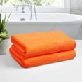 thumbnail image 3 of MALLONI HOME 100% Premium Cotton 2 Pack Oversized Bath Towel Set 28x55 inches, Large Bath Towels, Ultra Absorbant Compact Quickdry & Lightweight Towel, Ideal for Gym Travel Camp Pool - Orange, 3 of 7