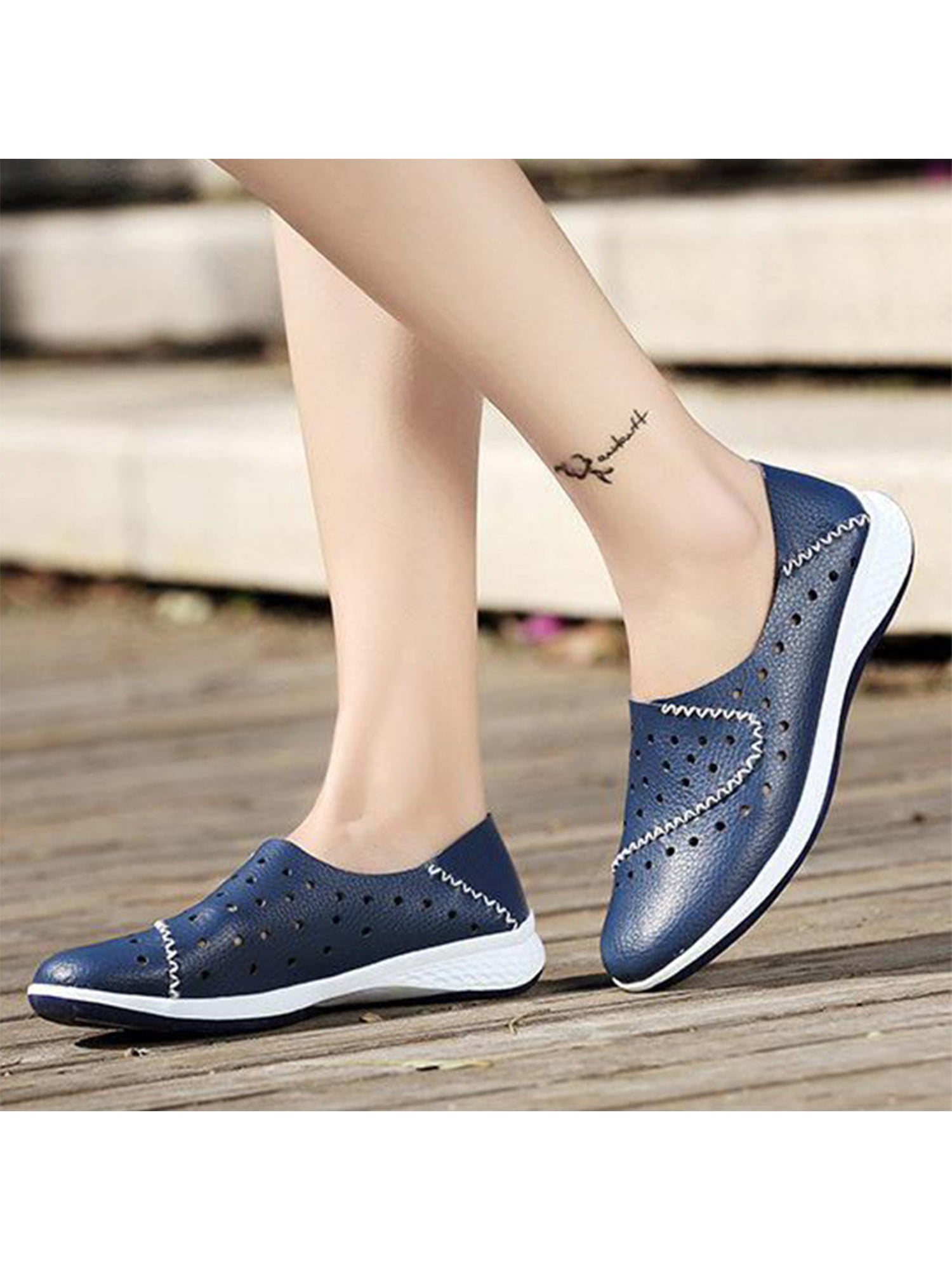Fashion Women's Moccasins Loafers Wedge Heels Hollow out Slip on Casual Shoes SZ 