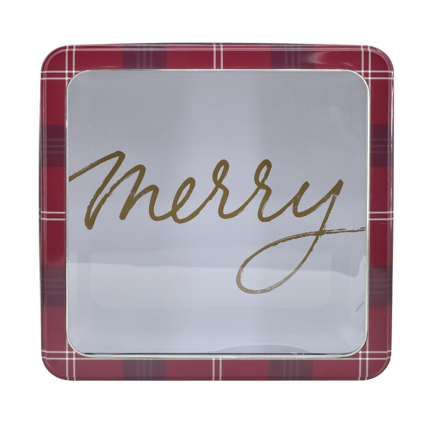 HOLIDAY TIME WINDOW SQUARE TIN LARGE