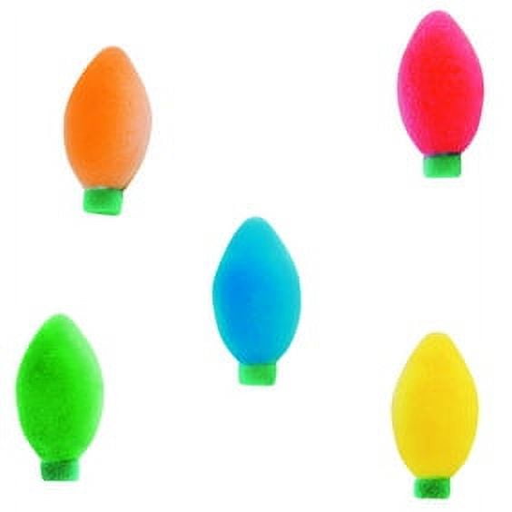 Christmas Lights Sugar Decorations Toppers Party Favors Cookie Cupcake Cake 12 Count