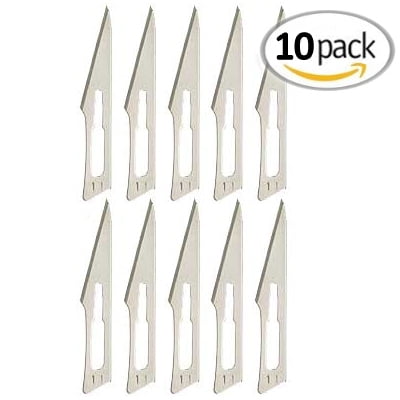 - 10pc Sterile Surgical Grade Replacement Scalpel Blades Universal Fit - Size 11
