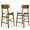 Walnut/Cream, variant on Best Choice Products 2-Piece Farmhouse Counter Height Bar Stool Set w/ Cushioned Seat, Wooden Backrest  Walnut/Gray