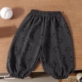 thumbnail image 6 of Crunowin Cotton Pants For Boys And Girls Lightweight Material Lounge Style All-Day Comfort Indoor Mosquito-Proof Printed Black Size 2 Years, 6 of 7