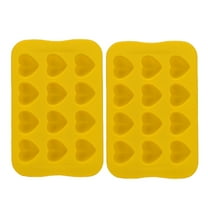 AYktou Ice Tray Ice Maker,12 Heart-Shaped Ice Trays,2pc Cute Food Grade Soft Silicone Molds for Coffee,Cocktails,Drinks,Jellies,Puddings,Chocolate,Resin