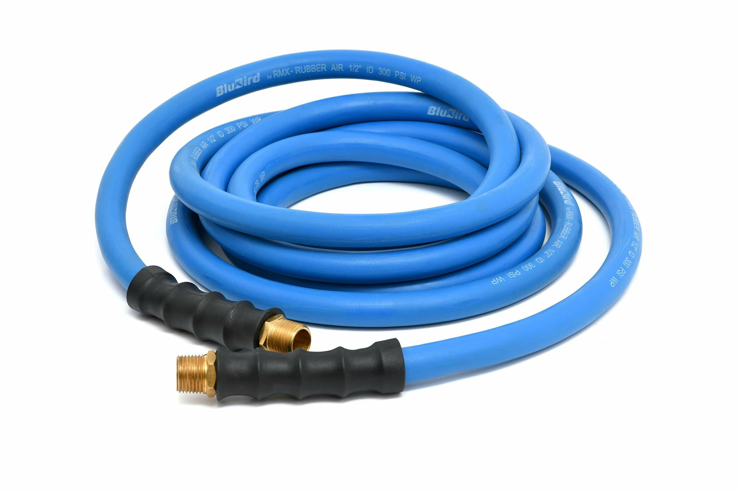 BLUBIRD: The Lightest and Strongest Rubber Air Hose 1/2" x 10' 300PSI