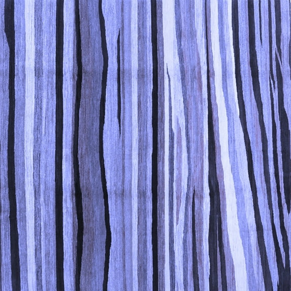 Ahgly Company Machine Washable Indoor Square Abstract Blue Contemporary Area Rugs, 4' Square