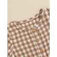thumbnail image 5 of Baby Girl's Romper, Short Sleeve Half Button Plaid Printed One Piece Jumpsuit, 5 of 7