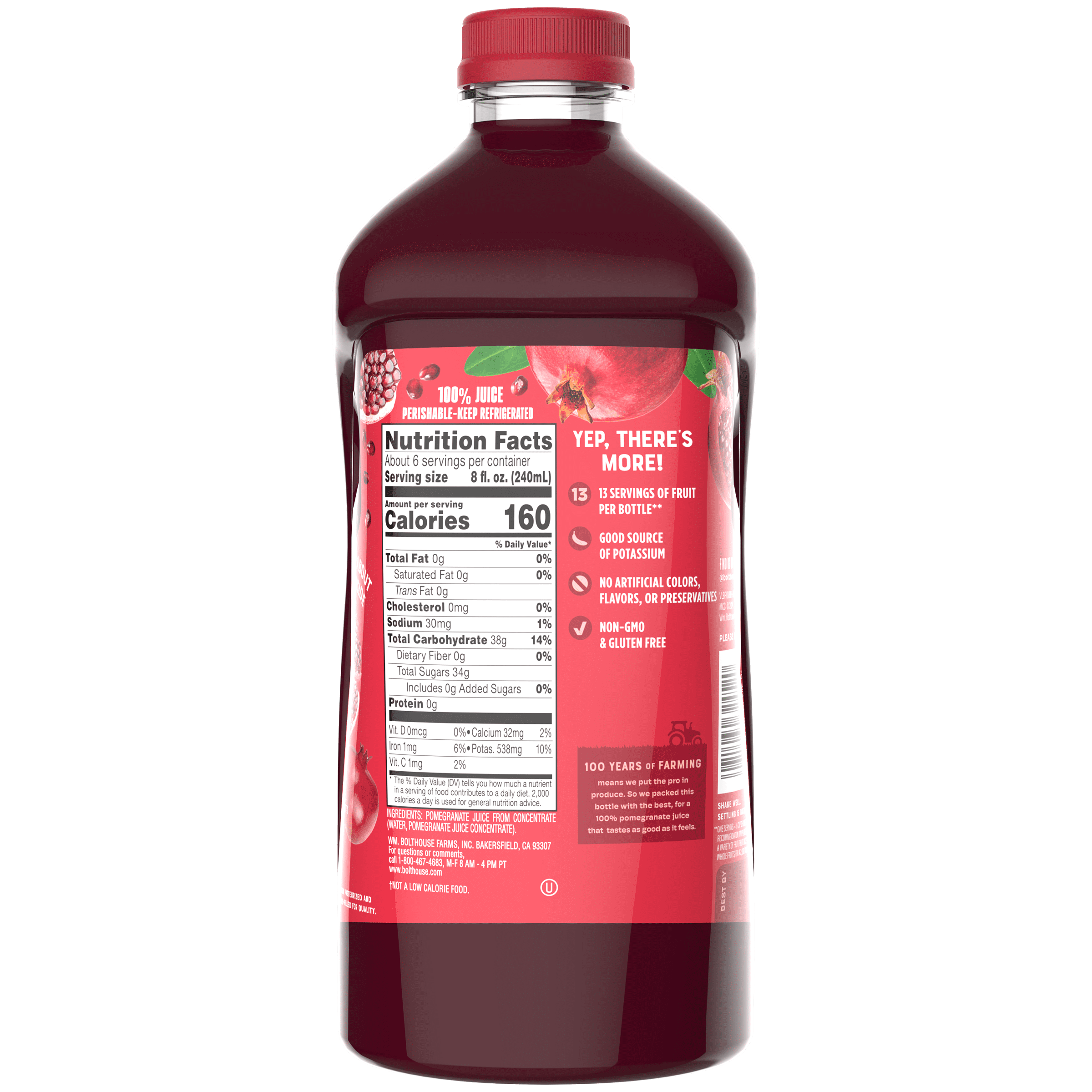 Bolthouse Farms 100% Pomegranate Fruit Juice, 52 oz