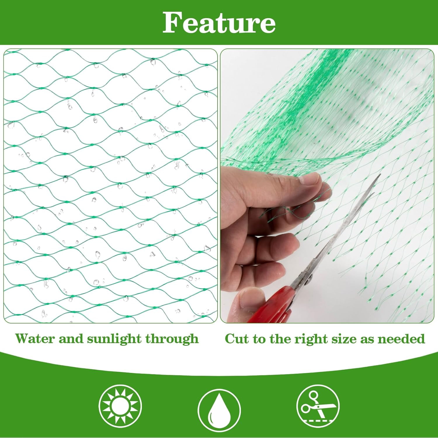 Bird Netting for Garden 13x33ft - Garden Netting Mesh for Garden Protection Bird Fence Plant Netting Chicken Coop Deer Squirrels Poultry Protect Fruit Trees Vegetable