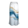 thumbnail image 7 of SAWOBUUN Womens Ombre Satin Maxi Skirt Elastic Waist Silky Bodycon Long Skirt Casual Summer Skirt, 7 of 7