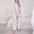 thumbnail image 5 of Wukai Easter Colorful Rabbit Print Women's Pajama Set - Soft Long Sleeve Sleepwear for Comfort and Style-Large, 5 of 9