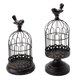 thumbnail image 1 of Portavelas retro de hierro con forma de jaula de pájaro, centro de mesa, vela de té, Navidad 2 piezas negro, 1 of 8
