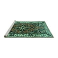 thumbnail image 2 of Ahgly Company Machine Washable Indoor Round Persian Turquoise Blue Traditional Area Rugs, 3' Round, 2 of 4