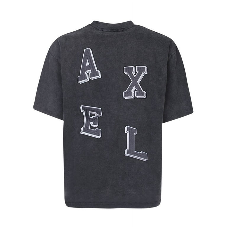 Axel Arigato Male Embroidered Cotton T-Shirt Grey Sizes standard