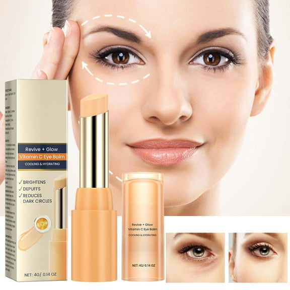 PiGOGI Vitamin C Eye Cream Stick 4g, Helps Reduce Eye Bags Fine Lines, Tightens Moisturizes Eye Area, Portable Eye Care for Dark Circles Puffiness