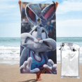 thumbnail image 1 of Toalla de baño de secado rápido con dibujos animados de Bugs Bunny, toalla de playa de microfibra para uso diario, 31,5 x 63 pulgadas, 1 of 8