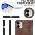 thumbnail image 5 of Decase for Apple iPhone 11 Wallet Phone Case,Shockproof Plain Leather Magnetic Closure Flip Holder Protective Cover with RFID Blocking Card Slots,Brown, 5 of 10