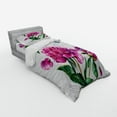 thumbnail image 2 of Ambesonne Flower Bedding Set 3 Pcs, Peonies and Dragonflies, Twin XL, Multicolor, 2 of 2