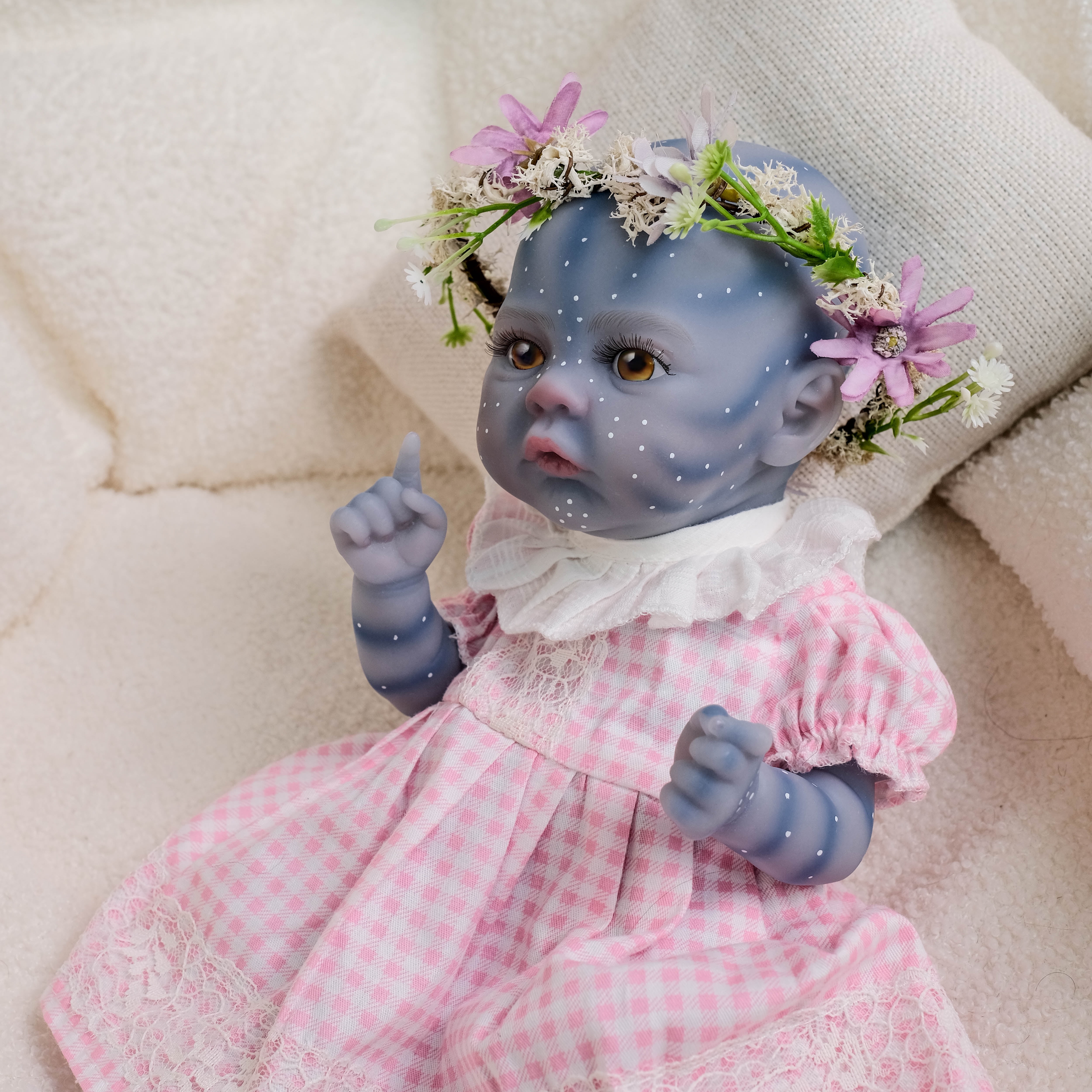 12 inch Lifelike Fairy Doll Elf Baby Doll, Hand made Reborn Doll Meadow In Alien Design Soft Touch Small Mini Doll Cute Handy Doll For Collection, Gift Toy For Birthday Christmas New Year