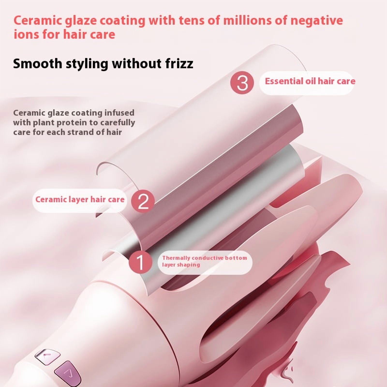 Hair Curling Iron Q3 Automatic Curling Iron with LCD Display - 9 Temperature Settings & One-Button Operation