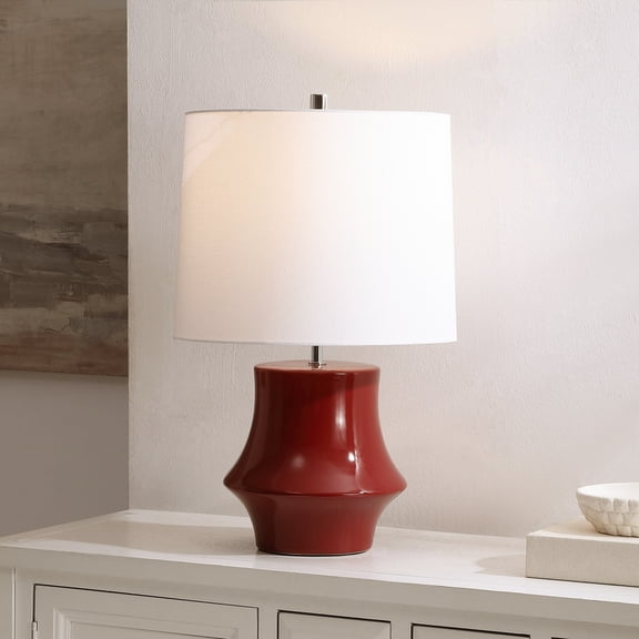 Safavieh Ryder 14" Modern Ceramic Table Lamp, Cranberry
