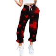 thumbnail image 4 of Women's High Waisted Sweatpants Printed Workout Active Joggers Pants Baggy Cinch Bottoms Trousers, 4 of 5