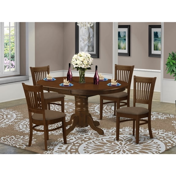 Kitchen Table Set with Chairs - Dining Room Table & 4 Ladderback Chairs - Espresso Finish