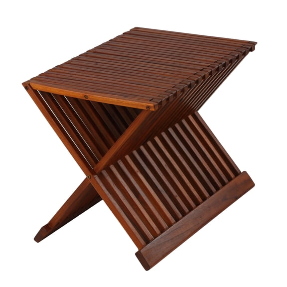 Bare Decor Felipa Folding Teak Accent Bench, Stool, Table, 23"