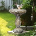 thumbnail image 3 of 18.1" H Bird Bath for Garden - Concrete Construction Bird Baths for Outdoors, Large Size Vintage Pedestal Birdbath for Patio, Yard, Lawn, 3 of 10