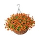 thumbnail image 3 of Cesta colgante de flores artificiales, adorno para maceta colgante con revestimiento de coco Naranja, 3 of 9