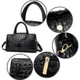 thumbnail image 4 of XiaoBanDeng Top Handle Handbags Women Purse Crocodile Pattern Faux Leather Tote Bags Satchel Bags Zipper&Flap Handbag Shoulder Bag, 4 of 6