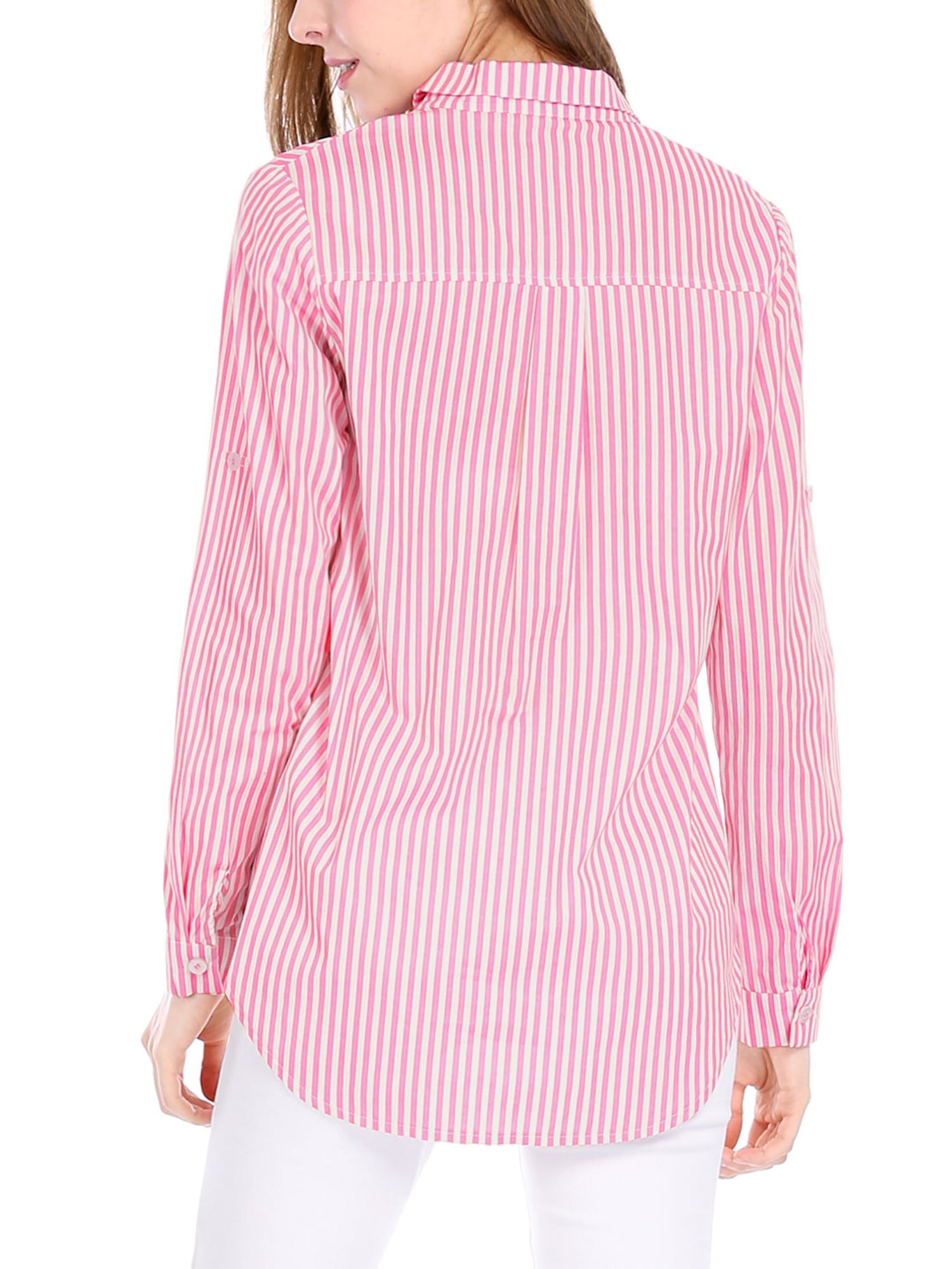 XERSION Women's Size S Pink Stripped Long Sleeve 3/4 Zip Athletic Shirt Top