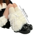 thumbnail image 6 of harmtty Fuzzy Leg Warmers Women Winter Faux Fur Leg Warmers with Bows Fluffy Boot Cuffs Covers for Halloween Xmas Costume Cosplay Parties, 6 of 8