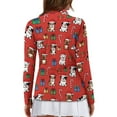 thumbnail image 2 of Yuyamidu Cute Pug Golf Tops for Women Candy Canes Golf Shirts Long Sleeve Collared Tennis Shirt Red Christmas Quarter Zip V Neck Slim Fit Activewear Size XS, 2 of 8