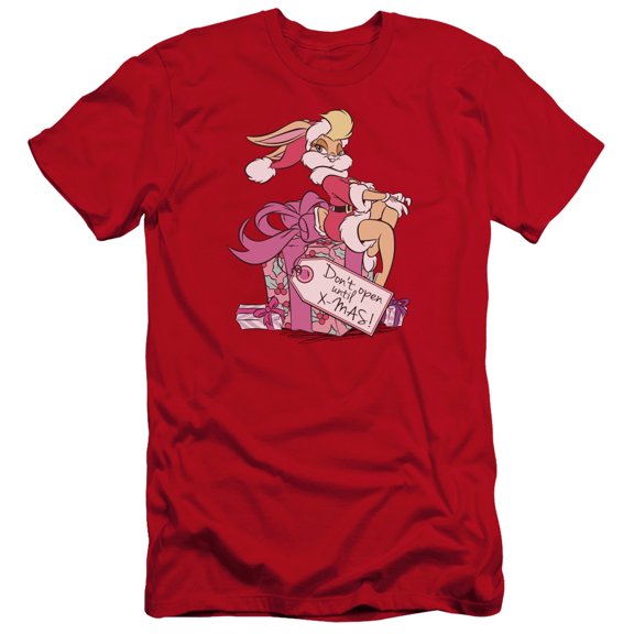 Trevco Sportswear LT203-PSF-3 Looney Tunes Lola Present Premium Canvas Adult Slim Fit 30-1 Short Sleeve T-Shirt, Red - Large