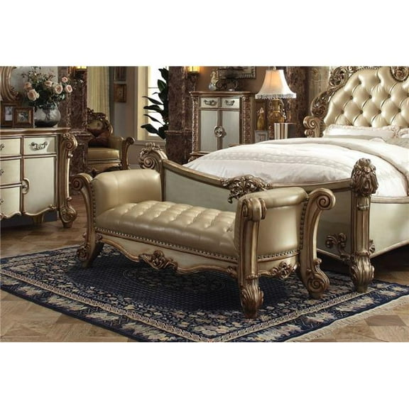 74 x 31 x 28 in. Bone Polyurethane Bench