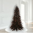 thumbnail image 3 of Vickerman 6.5' Black Fir Artificial Christmas Tree, Orange  Dura-lit LED Lights, 3 of 3