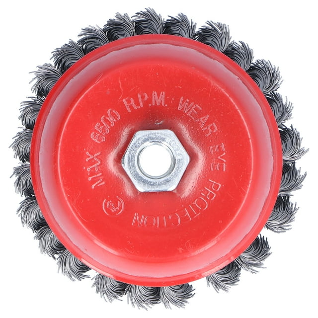 Cepillo de pulido de metal, 2 piezas Cepillo de alambre torcido Rueda de cepillo de alambre torcido Taza de cepillo de rueda de alambre Parte superior de la línea NikouMX herramienta