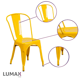 thumbnail image 4 of Silla Metalica Moderna Estilo Industrial Tipo Tolix Amarillo Lumax, 4 of 8