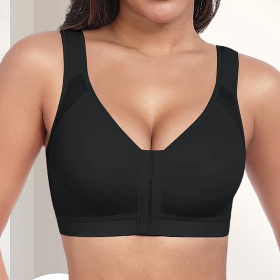 MVRLSH Jelly Bras For Women Womens Wireless Comfort Soft Bra Full Coverage Everyday No Show Support Stretch Black S-7Xl