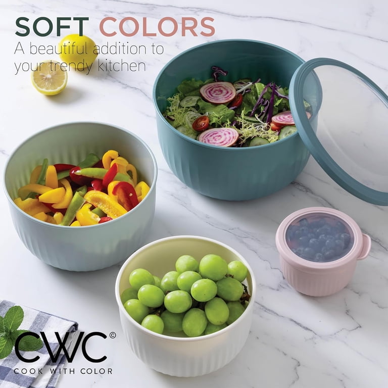 Cook with Color 12-Piece Mixing Bowls Set with Lids, Teal & Pink photo 2