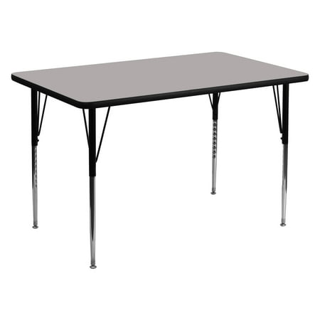 Thermally Fused Laminate (Flash Furniture 30''W x 48''L Rectangular Activity Table with Grey Thermal Fused Laminate Top and Standard Height Adjustable)