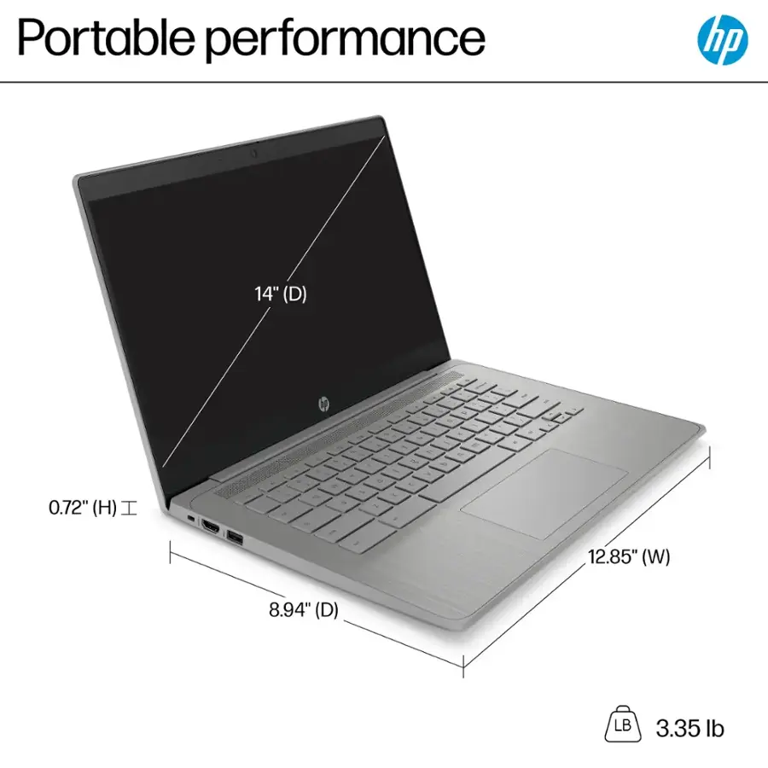 HP Chromebook 本体 グレー HP Chromebook 14” HD Laptop, Student and Business Laptop, Intel
