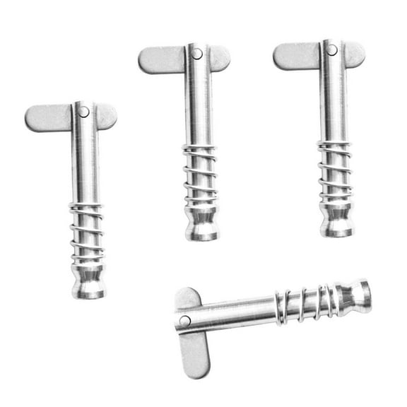 4 Pack Bimini Top Pins Pin 1/4 inch 6mm with Spring for Boats Deck Hinge / Jaw Slide Clamp Bracket Marine Hardware (43mm Long)