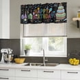 thumbnail image 5 of 2 Pack Valances for Windows, HAPPY BIRTHDAY Window Valances for Living Room/Bedroom/Bathroom, Cartoon Cakes Candles Lines Painted Light Filtering Kitchen Curtain Valance Window Treatment 54"W x18" L, 5 of 9