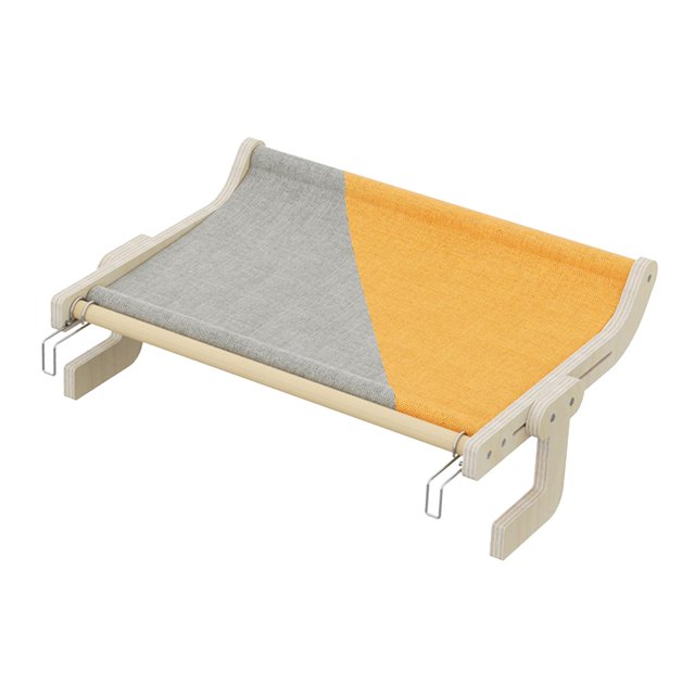 Percha para ventana de gato jinwen Madera resistente interior naranja gris