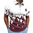 thumbnail image 2 of PNTUTB Men's Fashion Striped Color Blocked Casual Relaxed Button Down Collar Short Sleeve Pullover Blouse, 2 of 6