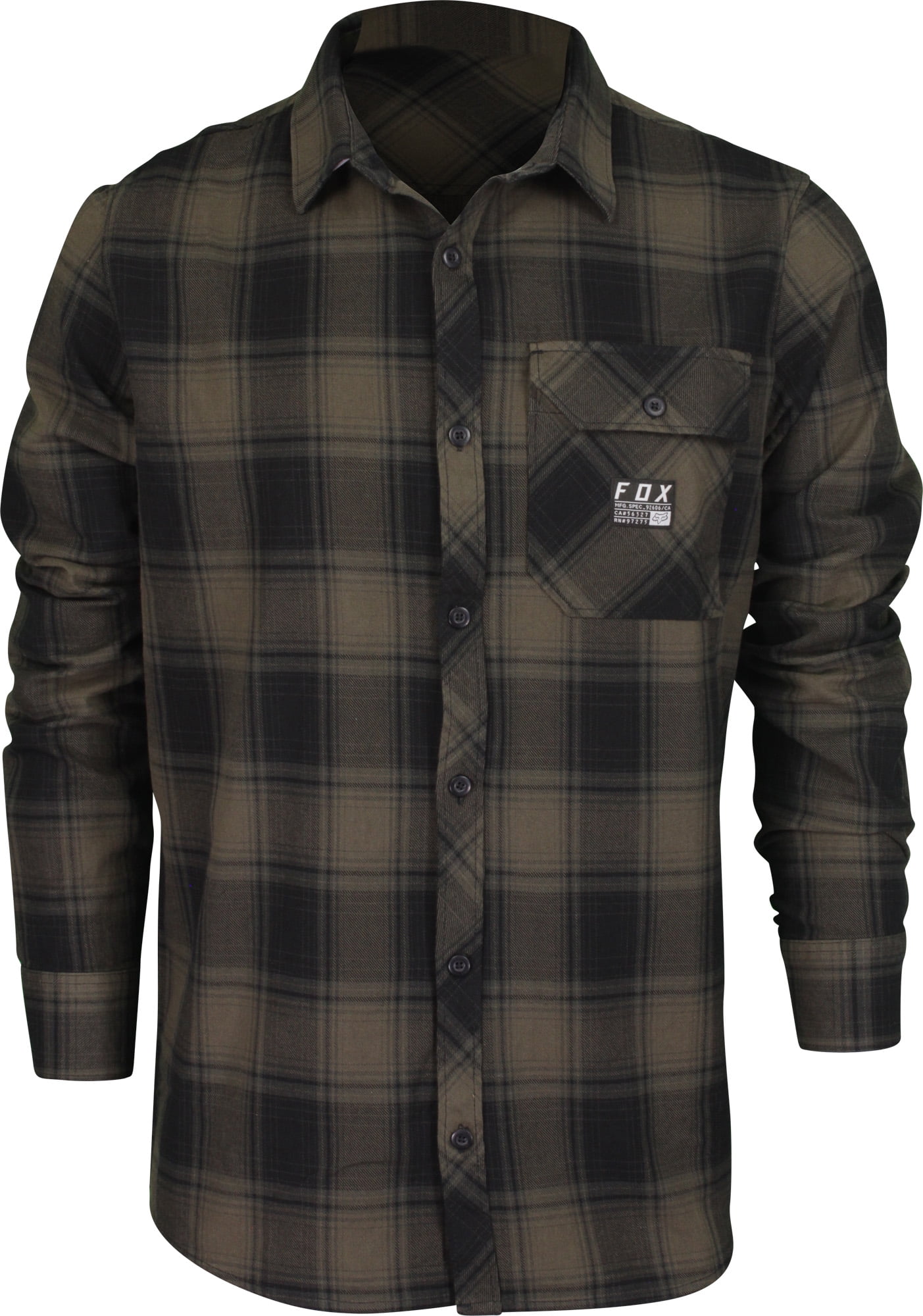 Fox Racing Voyd 2.0 Mens Button Up Flannel Shirt Light Gray