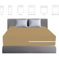 thumbnail image 4 of 100% Egyptian Cotton L Shape Zipper Mattress Cover, 800 TC, 12 Inch Deep Pocket Olympic Queen Size (66x80), Stripe Taupe, 4 of 6