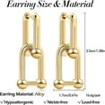thumbnail image 2 of Women U-shaped Pin Link Chain Earrings Unique Chunky Ear Rings Gift, 2 of 5